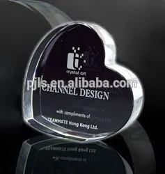 3d laser engraving crystal heart for guests wedding souvenir