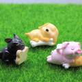 50mm Pig Resin Craft and Arts Dog Figurines Sleeping Pig Cabochon for Home Office Decorations