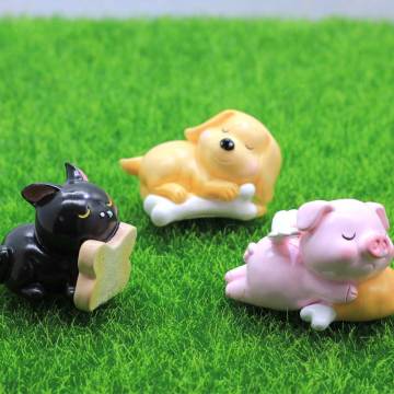 50mm Pig Resin Craft and Arts Hundefiguren Schlafschwein Cabochon für Home Office Dekorationen