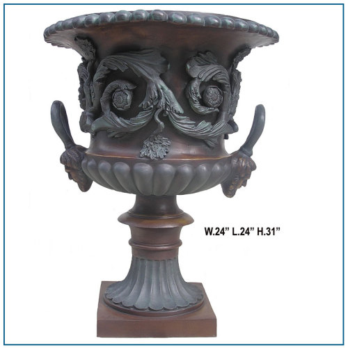 Interni decorativi antichi grandi fiori vaso di bronzo scultura