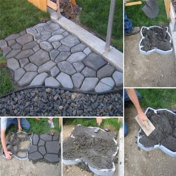 35X35X3.6CM Garden Path Maker Mold DIY Plastic Floor Paving Mould Cement Brick Concrete Molds Home Garden Stone Road Decoration