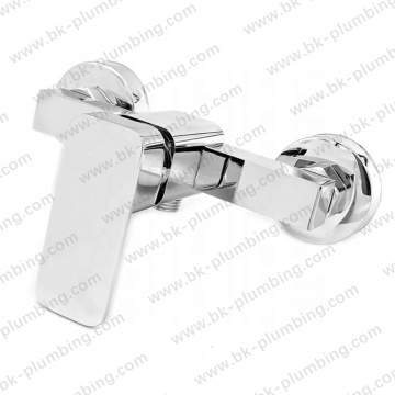 Chrome Finished Wall-Mounted Hot and Cold Water Shower Mixer Bath Faucet Set