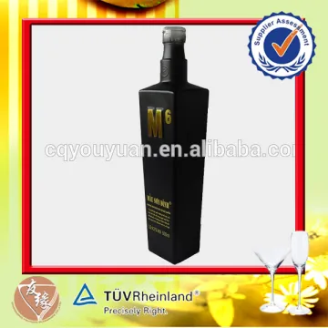 Square Glass Spirit Liquor Bottle 500ML Black Glass Spray Bottle