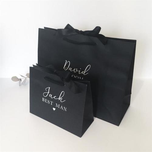 Luxury ribbon handle boutique shopping tote paper bags