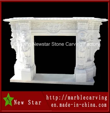 Indoor Natural Marble Fireplace Surround Antique Stone Fireplaces (NS-1202)