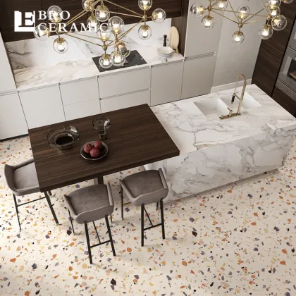 Custom Polished Grey Terrazzo Flooring Tiles