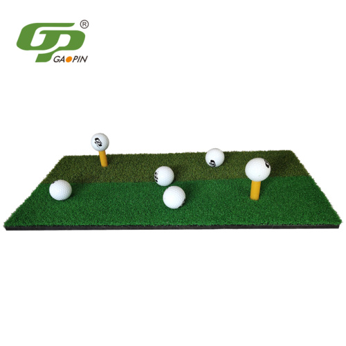 Alfombrilla de golf de doble césped con soporte de goma