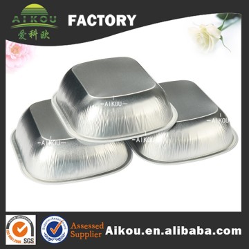 Airline Take Away Embossing Aluminum Foil Food Container With Hermetic Lids
