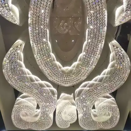 Designer Large Crystal Lamp for High Ceiling Luxury Living Room