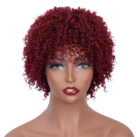 Vigorous Perruqu Ombre Vendors 16 Inches Deep Wave Wholesale 100% Human Hair Burgundy Real Human Hair Wigs For Black Women