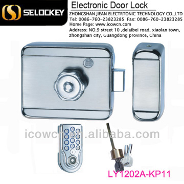 2016 hot sale LY1202A-KP11 double cylinder electric Keyless door entry lock, mute and autolock for departments, rentings,etc.