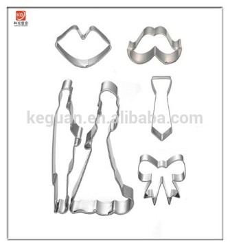 CU-122 good design 6 Piece Wedding Party Cookie Cutters Set