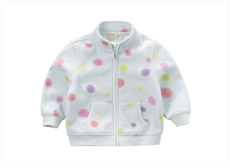 Girl's Cute Print Fleece Coat