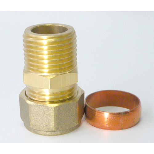 Compression Brass straight male coupler