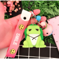 Ανθεκτική σιλικόνη προσαρμοσμένη 3D Travel Frog Keychain Label