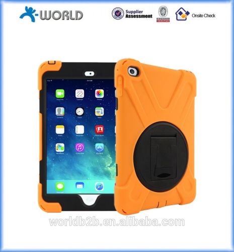 Multi-function Dual Layer PC SILICON case with attached screen for Ipad mini 4