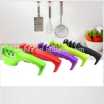 Home Utensils Gadgets Dining Cutlery & Knife Accessories Kitchen Soft-Grip Handle 3 Stage Professional Knife Sharpener