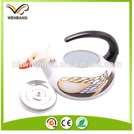 Duck shaped metal whistling kettle