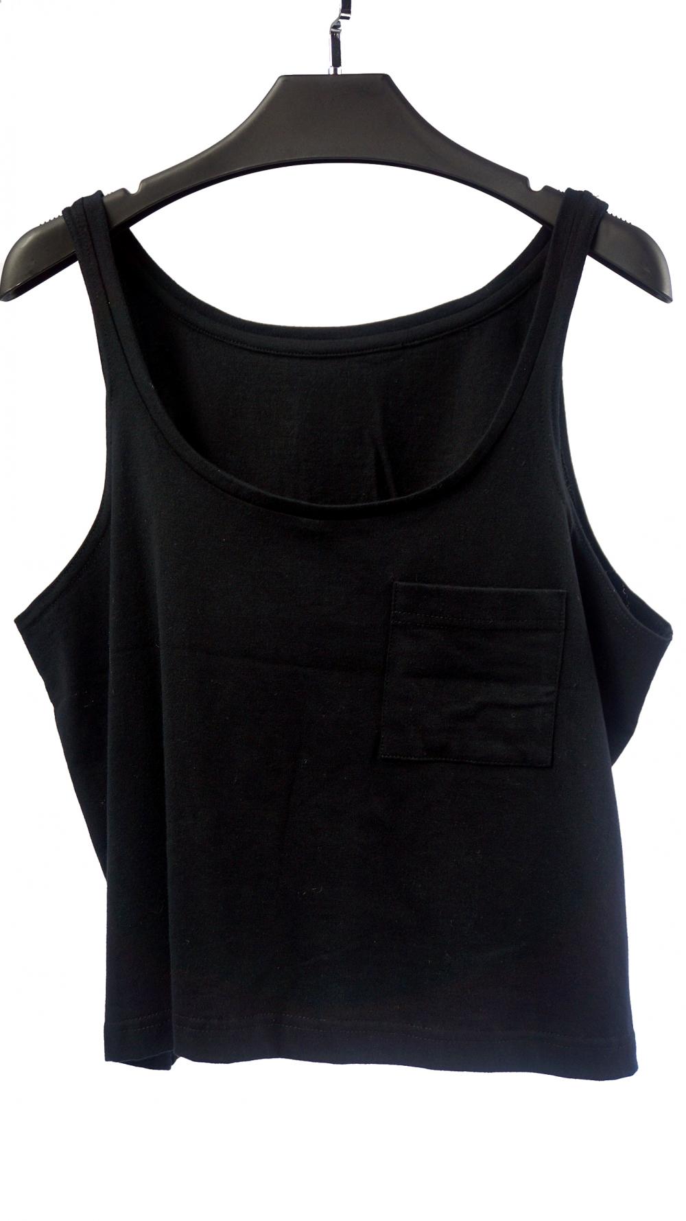 Women's Black Round Neckline Vest