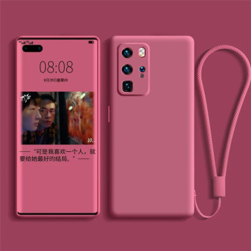 Soft Cover Liquid Silicon Hand Lanyard Strap Case for Huawei and Honor Phones