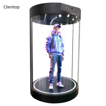ตู้โฮโลแกรมขนาดมนุษย์ขนาด 75 นิ้ว: AI Interaction 3D Holographic Display