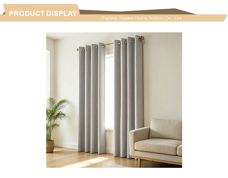 Plain woven full shade window curtain