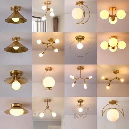 Copper Design Luxury Ceiling Lights for Indoor Gold Metal Aisle Corridor Decor
