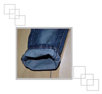 rib waist washed kids blue jeans