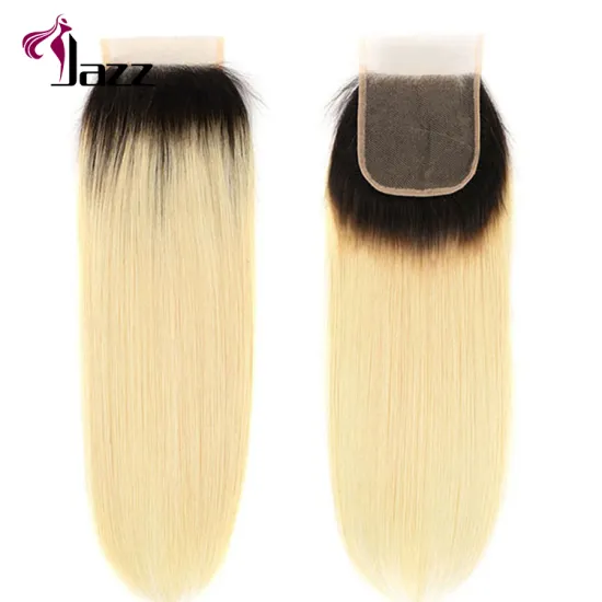 two tone vietnam hair lace closure piece, 1b/613 ombe color lace closure