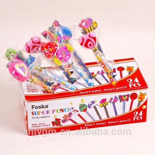 Display Box Packing Different Series Pencil Topper Eraser/cute eraser