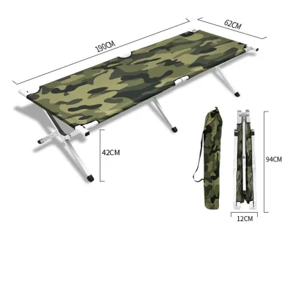 Outdoor Aluminum Folding Bed for Camping and Rest