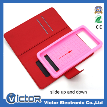 Factory direct sales slide and flexible silicon universal flip leather case