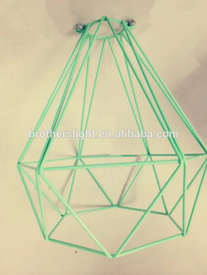 hot sale hanging light copper golden color diamond iron cage for edison lamp shape