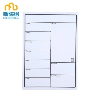 Kina Liten Ugentlig Magnetic Kylskap Whiteboard Kalender Tillverkare