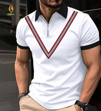 Vintage Slim Stretch T-shirts Top for Men - Summer Business Casual Polo Shirt