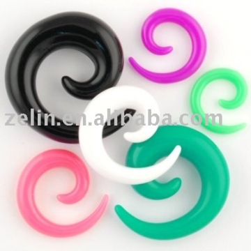 latest acrylic fashion body piercing ear spirals expander plug jewelry