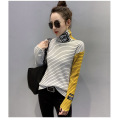 Striped jumper bottoming shirt female