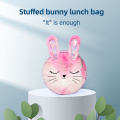 Karikatür Tavşan Öğle Yemeği Çanta Çocuk Öğle Yemeği Çantası Renkli Peluş Büyük Kapasiteli Öğle Çantası