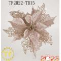 10" Pink Glitter metallic Poinsettia Christmas Clip on