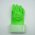 Флуоресцентные зеленые перчатки с покрытием из ПВХ с TPR