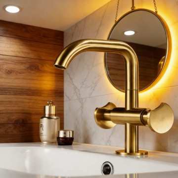 Basin Tap Mixers Brass Double lever basin mixer Factory