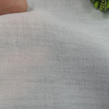 Tissu de chemise en mélange de lin et nylon blanc