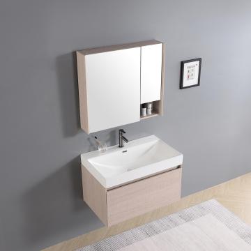 Unique Texture PVC Bathroom Vanity Set with Cabinet and Basin