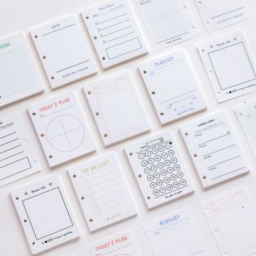 Anime Cartoon Mini Diary Paper Refills with 3-Ring Binding and Colorful Logo
