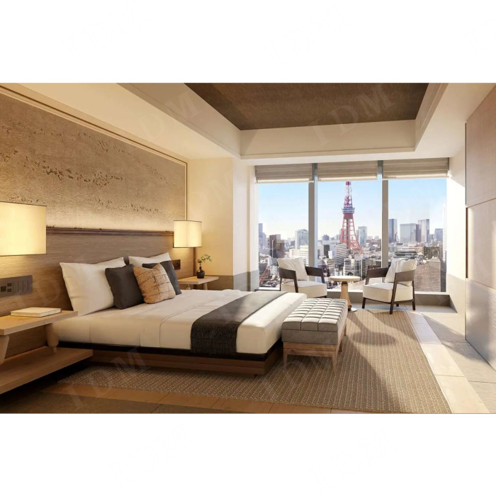 Móveis de quarto de hotel moderno de tamanho de estrela personalizada