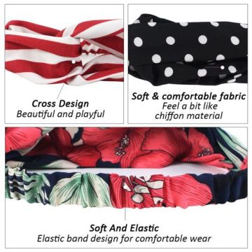 YouGa Vintage Headbands Women Elastic Headbands 6Packs