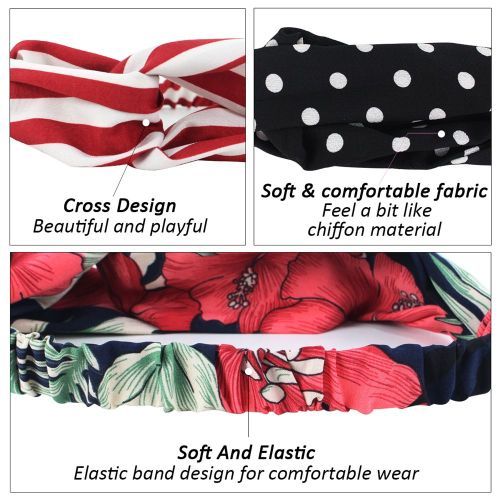 YouGa Vintage Headbands Women Elastic Headbands 6Packs