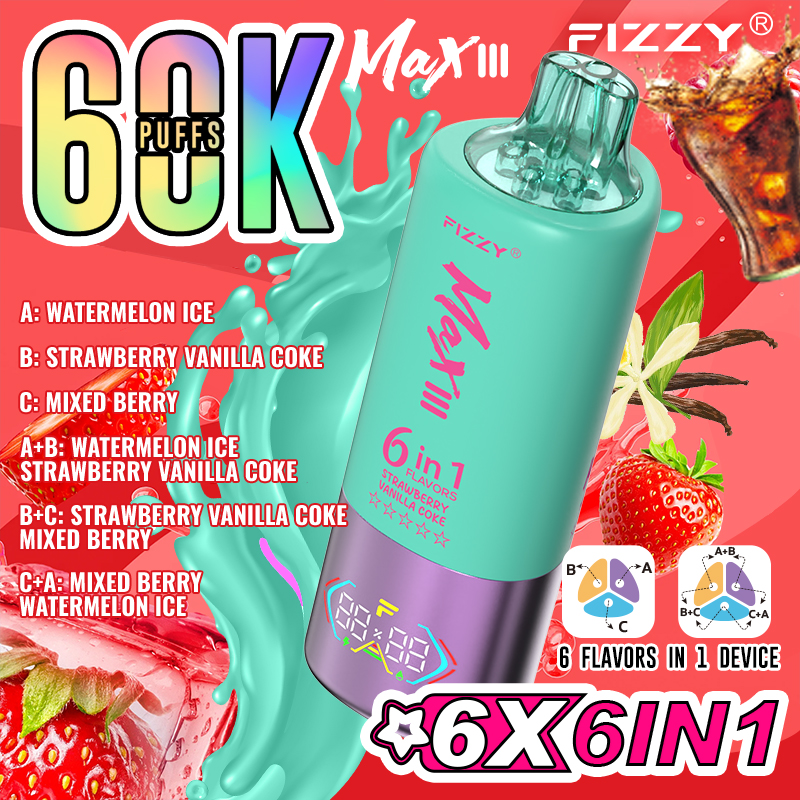 Fizzy max lll 60k puffs grosir