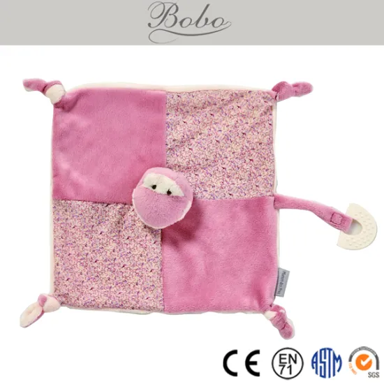 latest plush baby doudou with teether plush animal toy