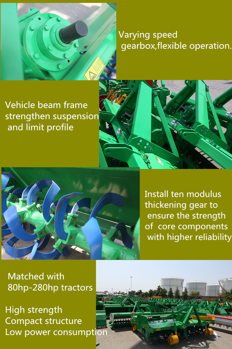 China Motocultor rotativo de servicio pesado Tractor con varillaje de 3  puntos 30 ~ 50 HP Máquina de labranza agrícola Equipo de herramientas  agrícolas PTO Energía rotativa, fabricante, proveedor, distribuidor  exportador de